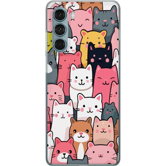 Mobile case for Motorola Moto G200 5G with Cat pattern design