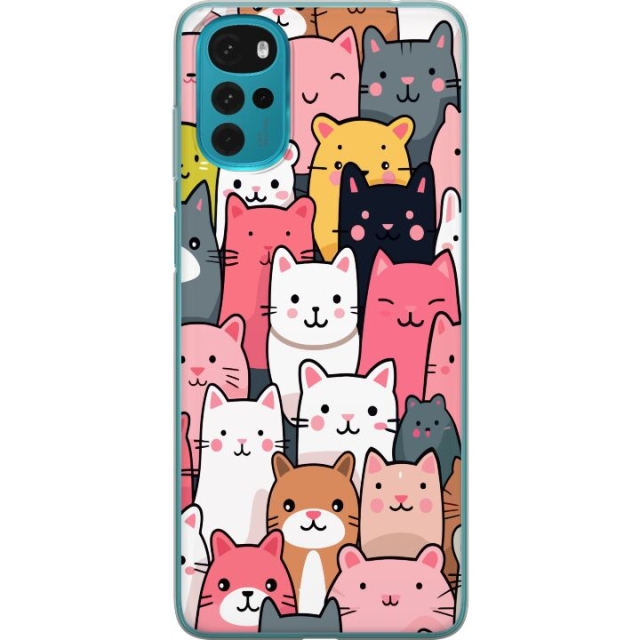 Mobile case for Motorola Moto G22 with Cat pattern design