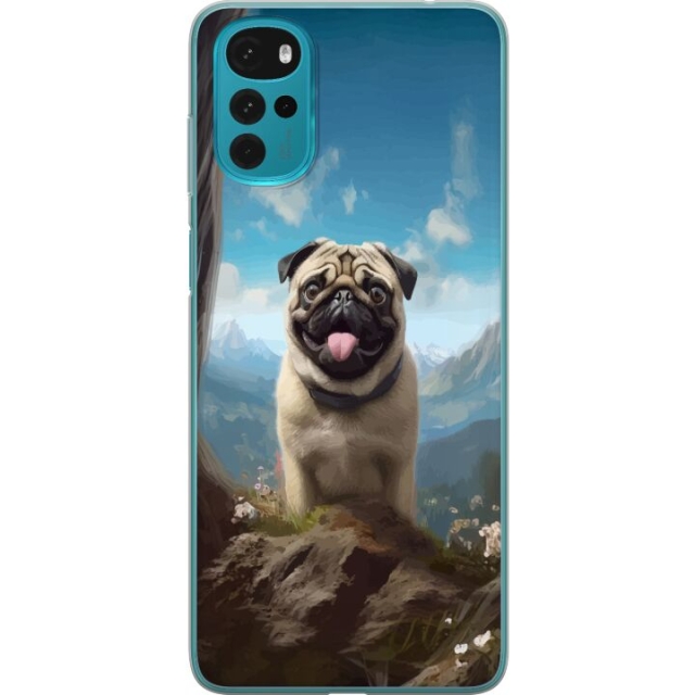 Mobile case for Motorola Moto G22 with Happy Dog design