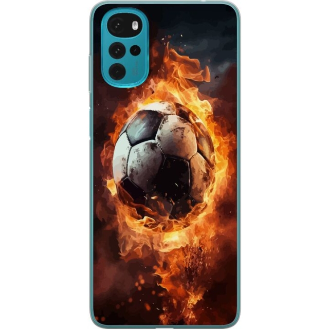Mobile case for Motorola Moto G22 with Football design