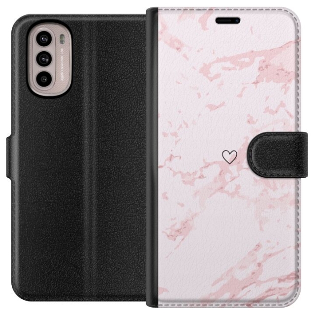Wallet case for Motorola Moto G41 with Pink Heart design