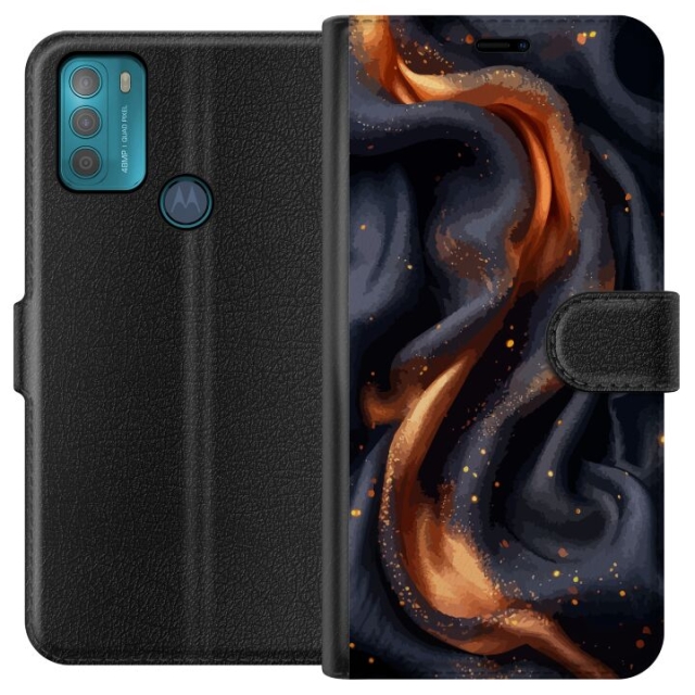 Wallet case for Motorola Moto G50 with Fiery silk design