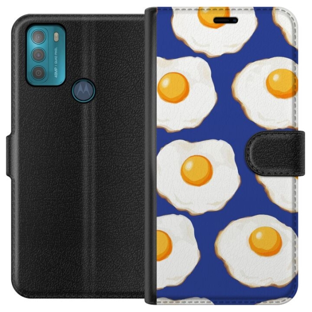 Wallet case for Motorola Moto G50 with Fried eggs design