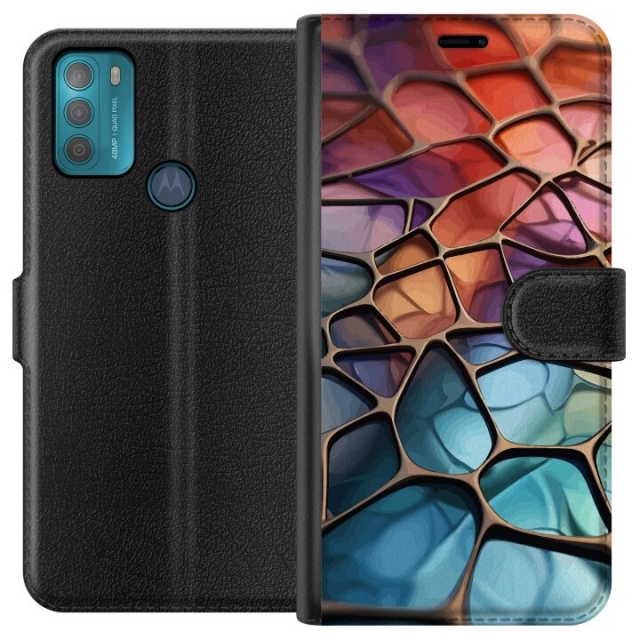 Wallet case for Motorola Moto G50 with Metallic pattern design