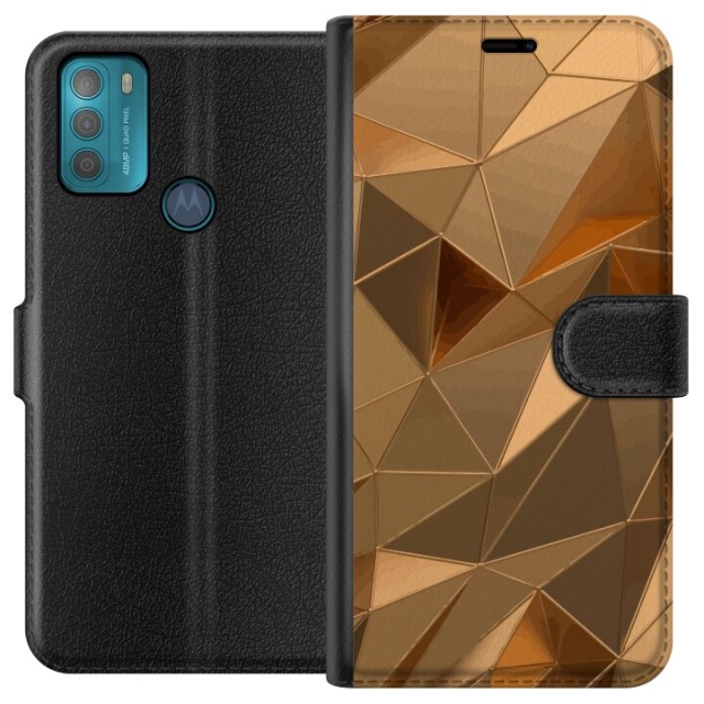 Wallet case for Motorola Moto G50 with 3D Gold design