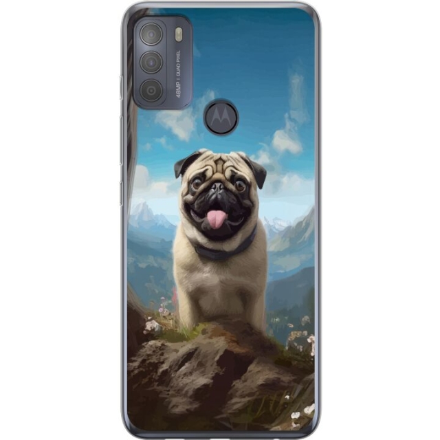Mobile case for Motorola Moto G50 with Happy Dog design