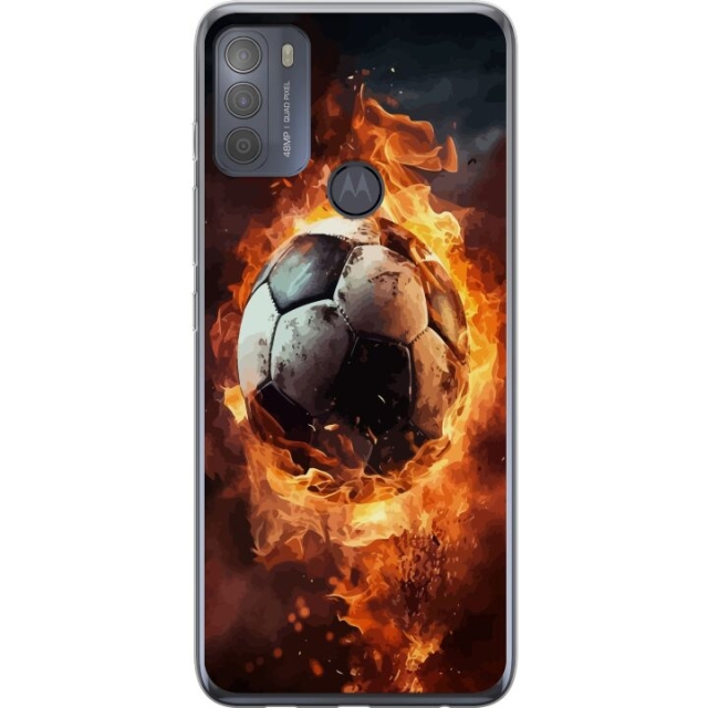 Mobile case for Motorola Moto G50 with Football design