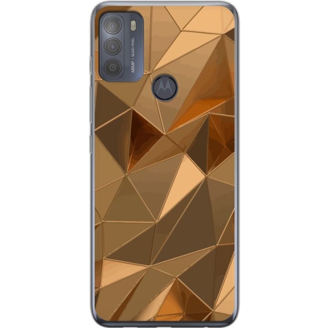 Mobile case for Motorola Moto G50 with 3D Gold design