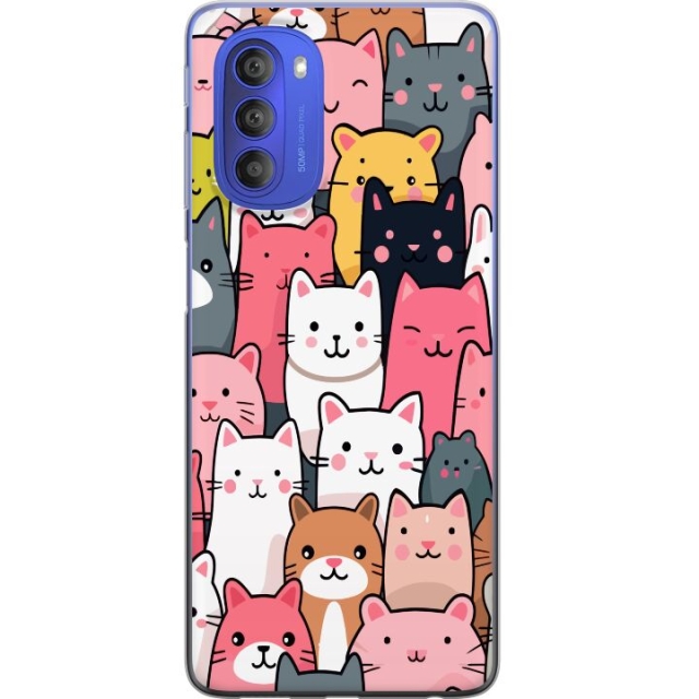 Mobile case for Motorola Moto G51 5G with Cat pattern design