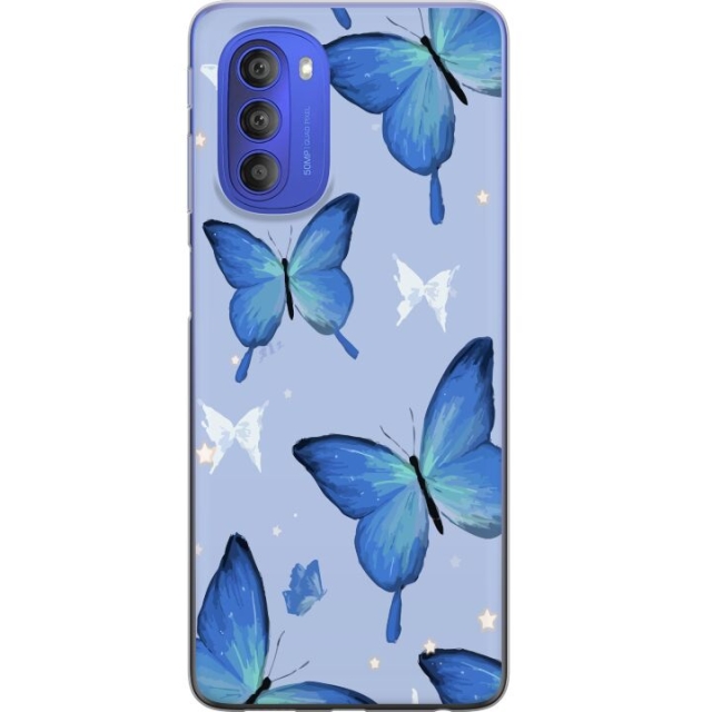 Mobile case for Motorola Moto G51 5G with Blue butterflies design