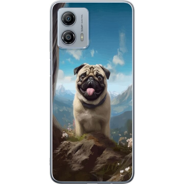 Mobile case for Motorola Moto G53 with Happy Dog design
