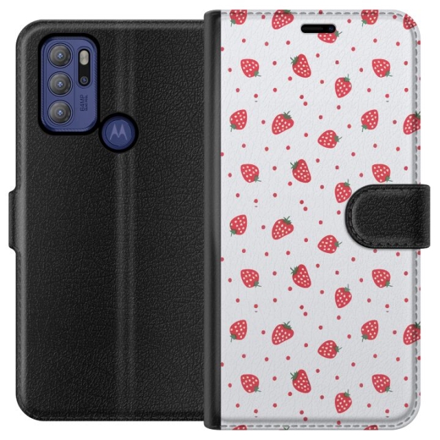 Wallet case for Motorola Moto G60S with Strawberries design