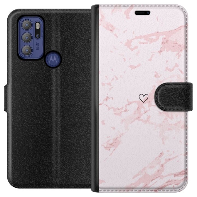 Wallet case for Motorola Moto G60S with Pink Heart design