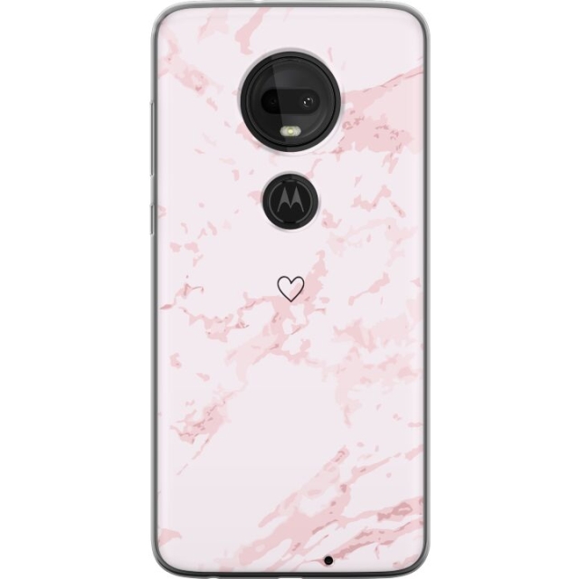 Mobile case for Motorola Moto G7  with Pink Heart design