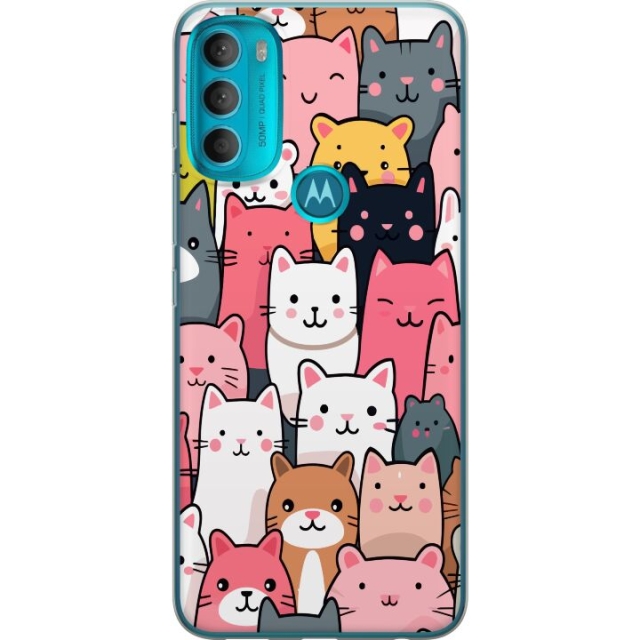 Mobile case for Motorola Moto G71 5G with Cat pattern design