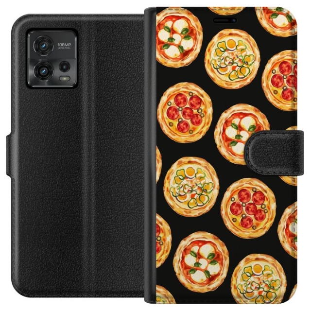 Wallet case for Motorola Moto G72 with Pizza design
