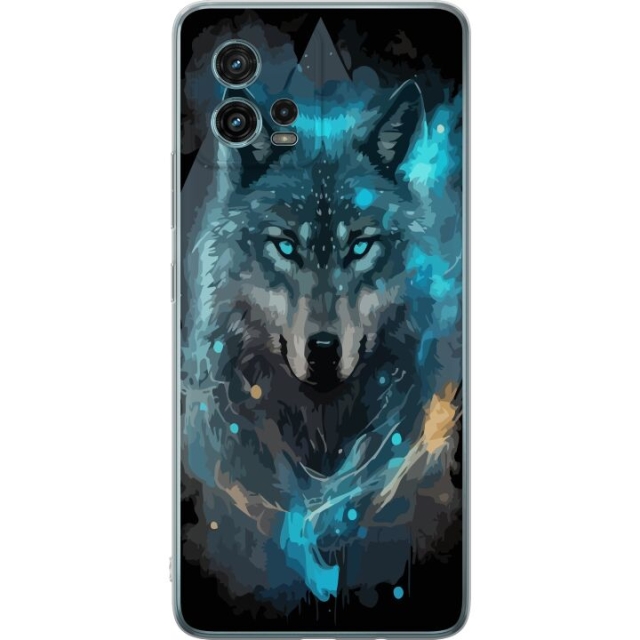 Mobile case for Motorola Moto G72 with Wolf design