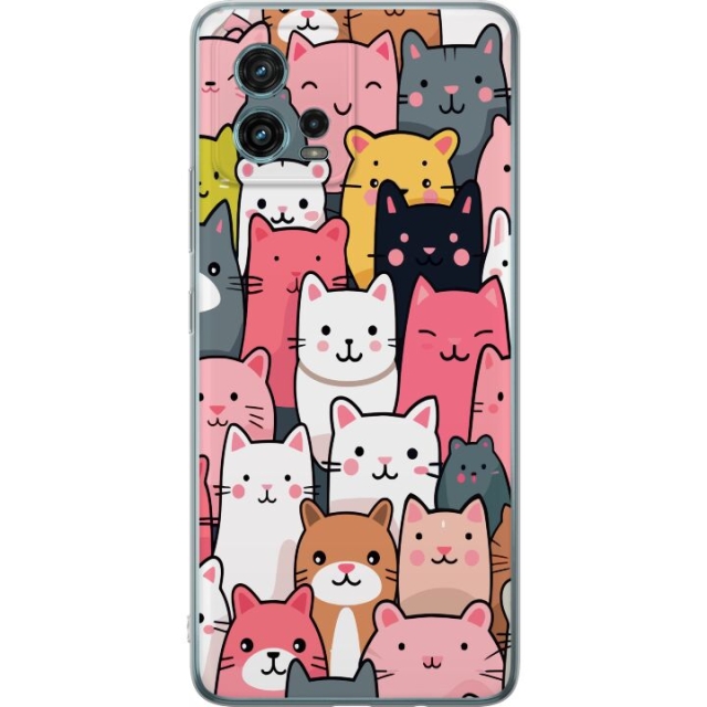 Mobile case for Motorola Moto G72 with Cat pattern design