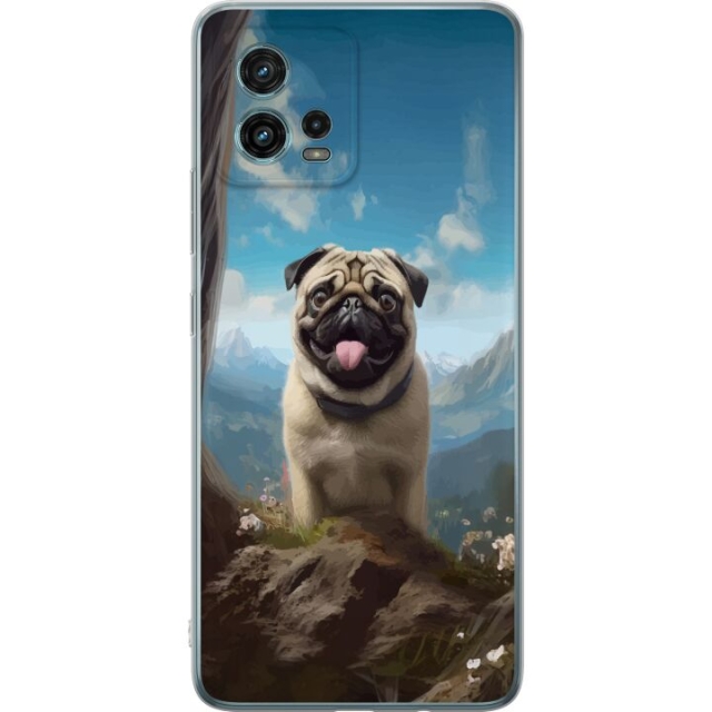 Mobile case for Motorola Moto G72 with Happy Dog design