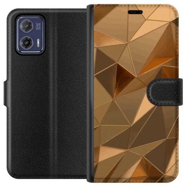 Wallet case for Motorola Moto G73 with 3D Gold design