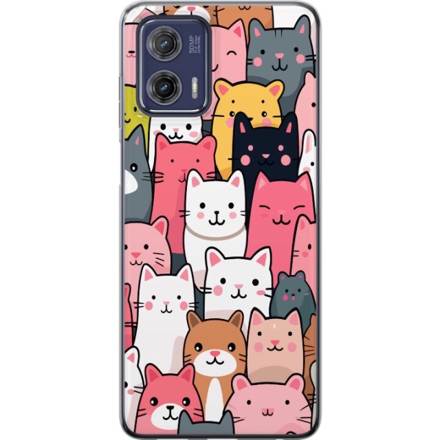 Mobile case for Motorola Moto G73 with Cat pattern design
