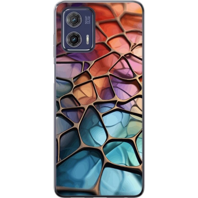 Mobile case for Motorola Moto G73 with Metallic pattern design