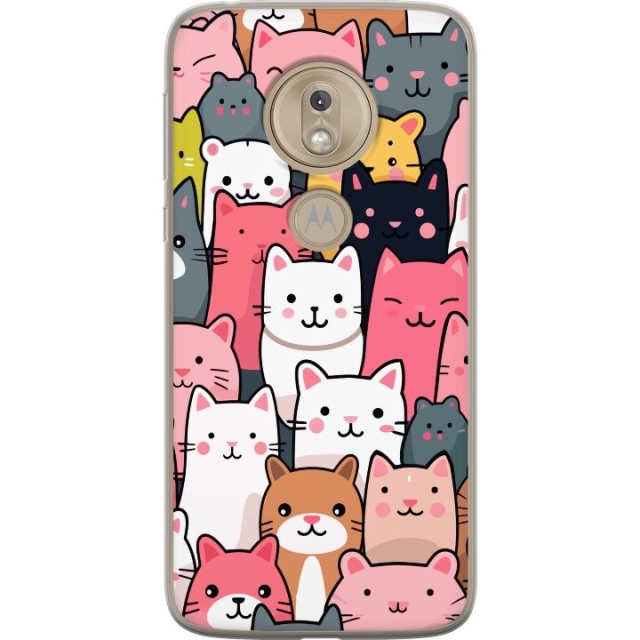 Mobile case for Motorola Moto G7 Play with Cat pattern design