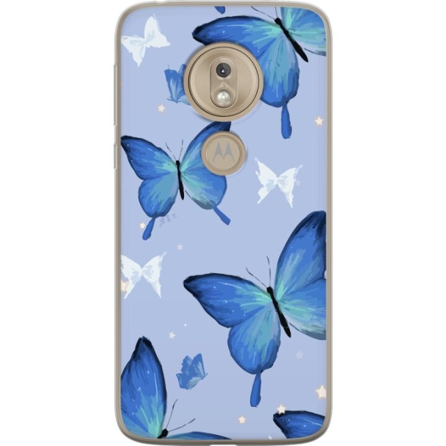 Mobile case for Motorola Moto G7 Play with Blue butterflies design