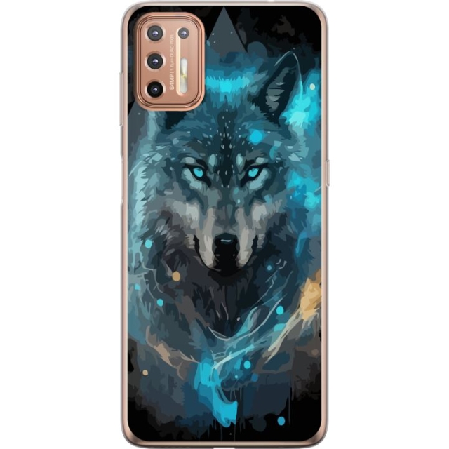 Mobile case for Motorola Moto G9 Plus with Wolf design