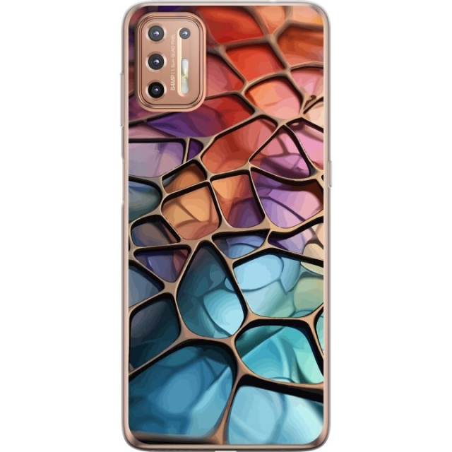 Mobile case for Motorola Moto G9 Plus with Metallic pattern design