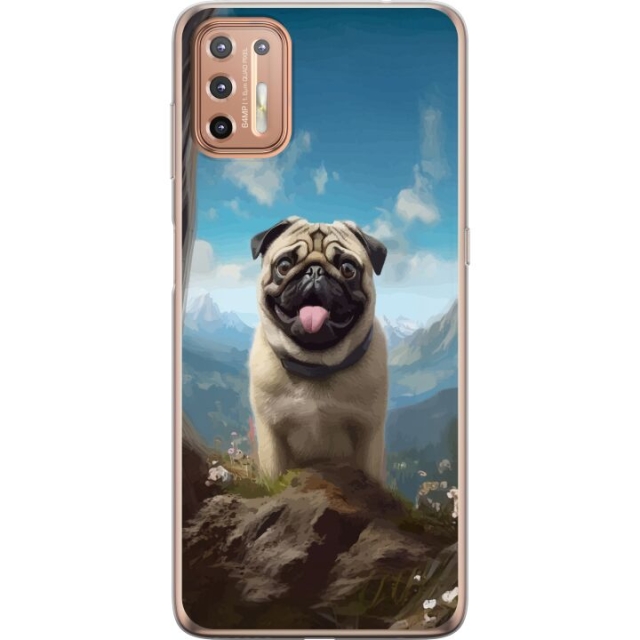 Mobile case for Motorola Moto G9 Plus with Happy Dog design