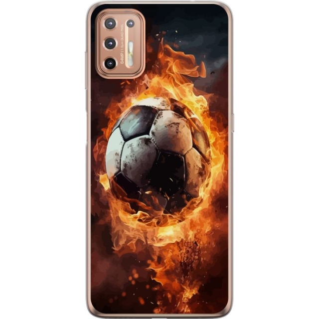 Mobile case for Motorola Moto G9 Plus with Football design
