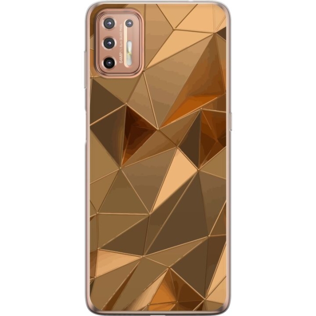 Mobile case for Motorola Moto G9 Plus with 3D Gold design