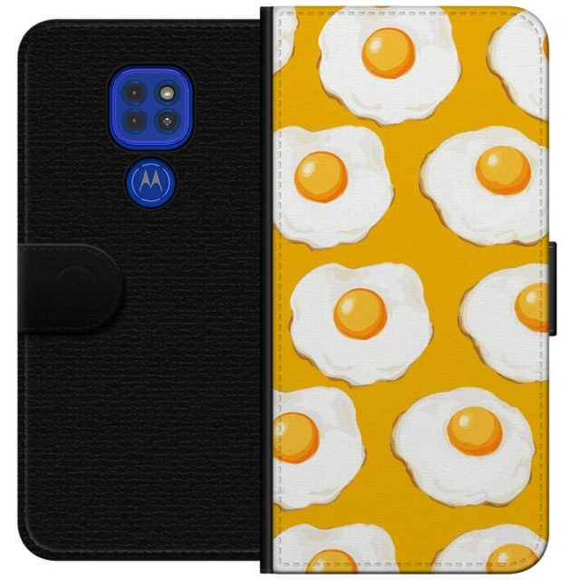 Wallet case for Motorola Moto G9 Play with Fried egg design