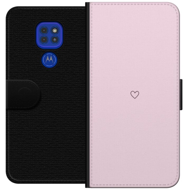 Wallet case for Motorola Moto G9 Play with Heart design