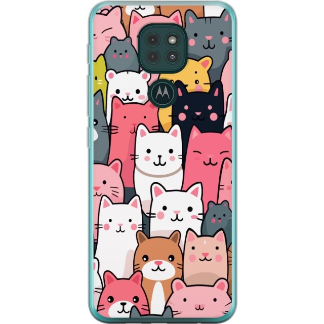 Mobile case for Motorola Moto G9 Play with Cat pattern design