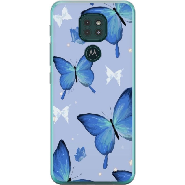 Mobile case for Motorola Moto G9 Play with Blue butterflies design