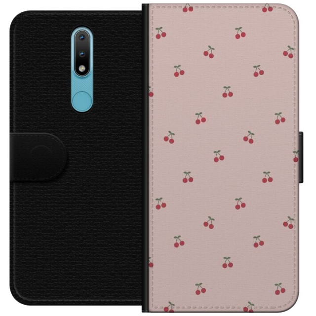 Wallet case for Nokia 2.4 with Cherry design