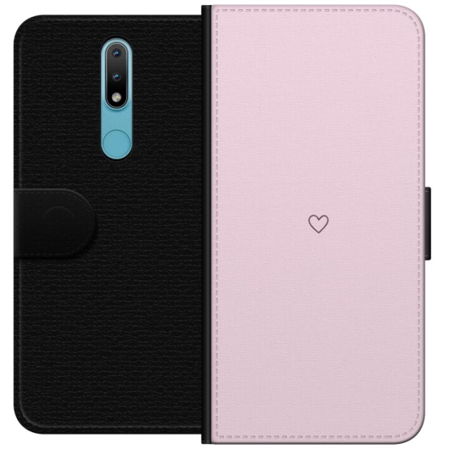 Wallet case for Nokia 2.4 with Heart design