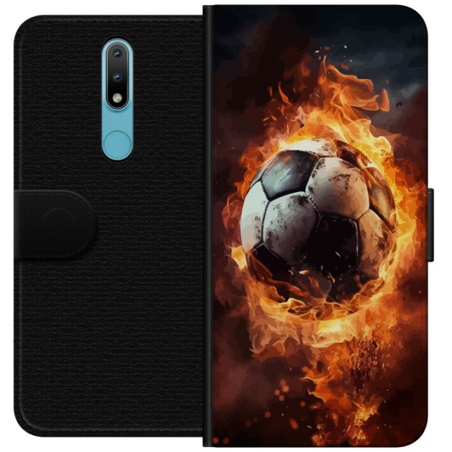 Wallet case for Nokia 2.4 with Football design