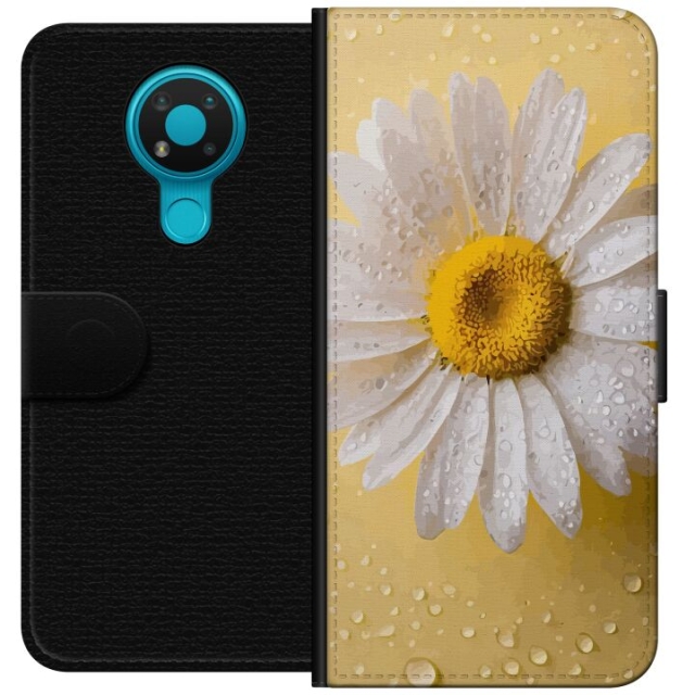 Wallet case for Nokia 3.4 with Porslinsblomma design