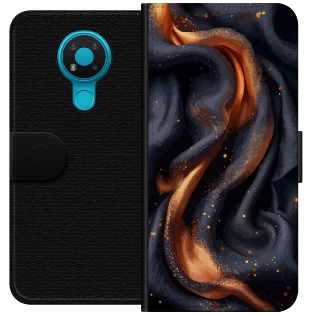 Wallet case for Nokia 3.4 with Fiery silk design