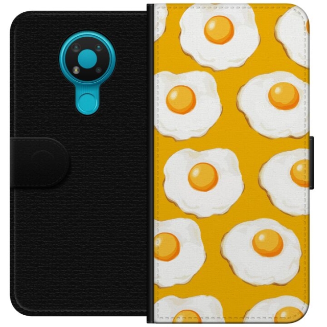 Wallet case for Nokia 3.4 with Fried egg design