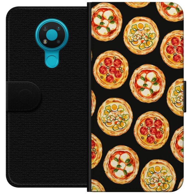 Wallet case for Nokia 3.4 with Pizza design