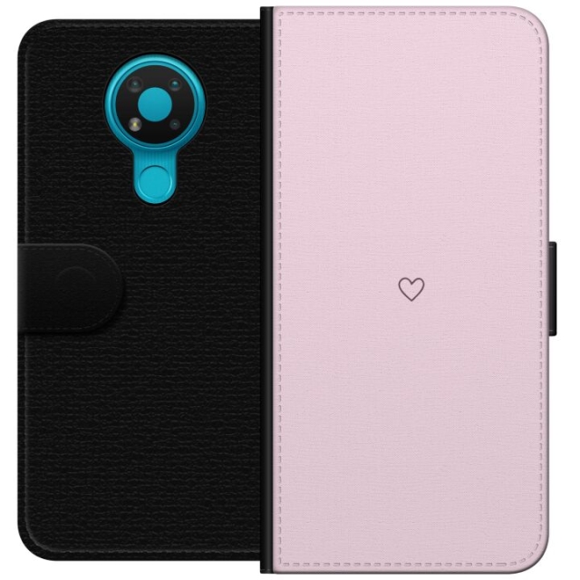 Wallet case for Nokia 3.4 with Heart design