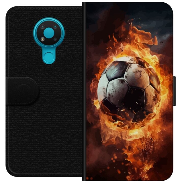 Wallet case for Nokia 3.4 with Football design