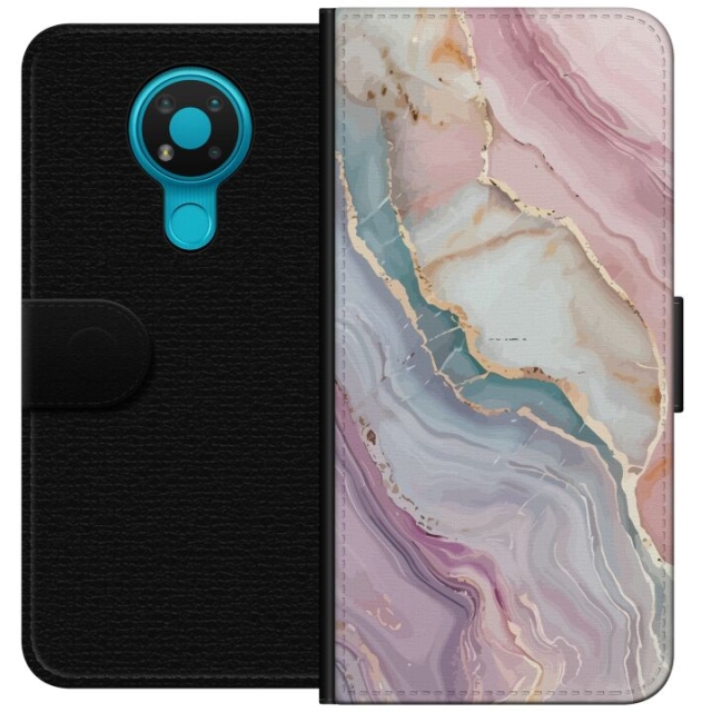 Wallet case for Nokia 3.4 with Marble design
