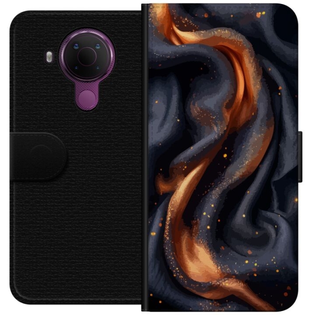 Wallet case for Nokia 5.4 with Fiery silk design