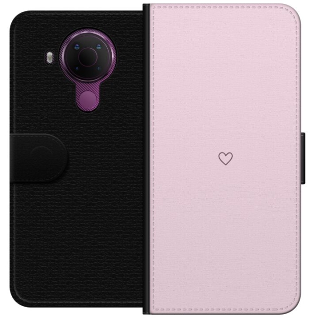 Wallet case for Nokia 5.4 with Heart design