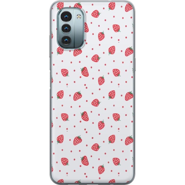 Mobile case for Nokia G11 with Strawberries design